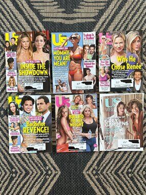 Vtg Y2K Lot of 6 US Weekly Magazines 2009 Celebrity Gossip Fashion Party Life
